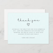 Baby Dankescharte, Geburtstag danke Postkarte (Vorne/Hinten)