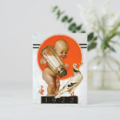 Baby, das den Vogel des Friedens fängt Postkarte (Stehend Vorderseite)