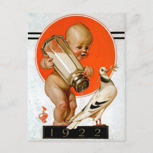 Baby, das den Vogel des Friedens fängt Postkarte (Vorderseite)