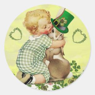 BABY, DAS KANINCHEN-IREN-ST PATRICK TAGESParty Runder Aufkleber