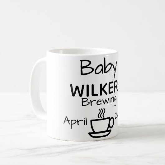 Baby, das Schwangerschaft erwartend braut Kaffeetasse (Vorderseite Links)