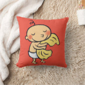 Baby, das weiche gelbe Decke umarmt Kissen (Decke)