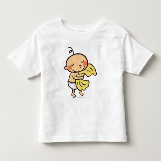 Baby, das weiche gelbe Decke umarmt Kleinkind T-shirt (Vorderseite)