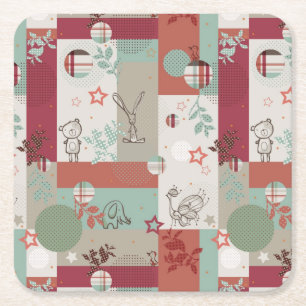 Baby-Decke Muster 2 Rechteckiger Pappuntersetzer