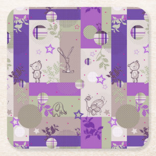 Baby-Decke Muster Rechteckiger Pappuntersetzer
