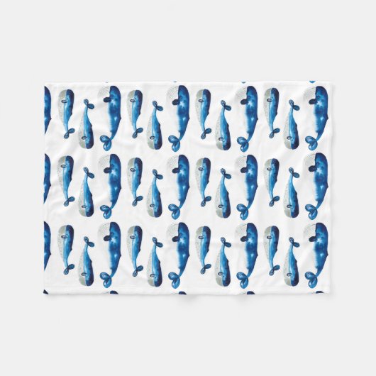 Baby-Decke - Wasser-Farbblauwal Fleecedecke (Vorderseite (Horizontal))