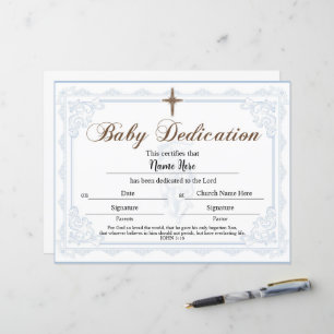 Baby Dedication Certificate Blue Boy