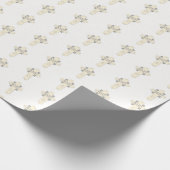 Baby Dedication Cream & Gray Cross Geschenkpapier (Ecke)
