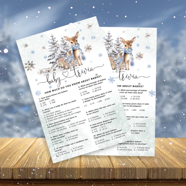 Baby Deer Baby Trivia Baby Showkarte (Von Creator hochgeladen)