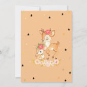 Baby Deer Blume Stars, Princess Baby Dusche Einladung (Rückseite)