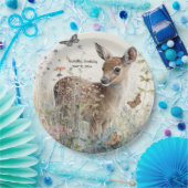 Baby Deer Butterfys Geburtsdatum Pappteller (Party)