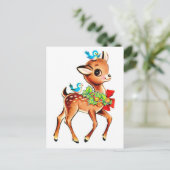 Baby Deer Christmas Feiertagspostkarte (Stehend Vorderseite)