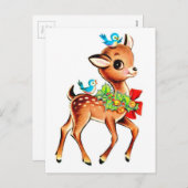 Baby Deer Christmas Feiertagspostkarte (Vorne/Hinten)
