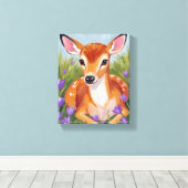 Baby Deer Fawn Animal Painting Leinwanddruck (Insitu (Holzboden))
