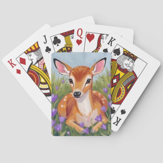 Baby Deer | Fawn Animal Painting Spielkarten (Rückseite)