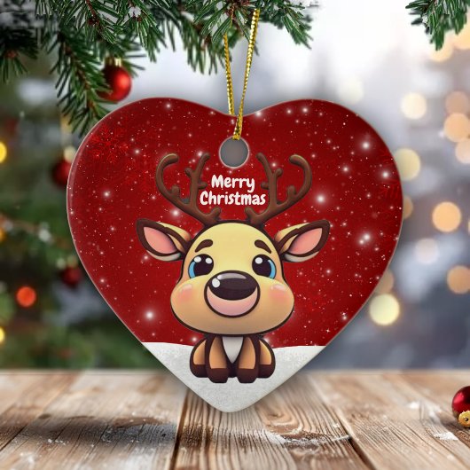 Baby Deer, Fawn, Doe 🦌 🎄Cute Merry Christmas Keramik Ornament