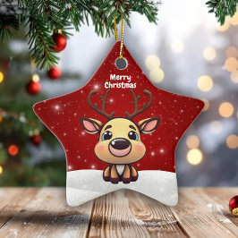 Baby Deer, Fawn, Doe 🦌 🎄Cute Merry Christmas Keramik Ornament