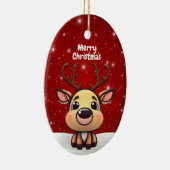 Baby Deer, Fawn, Doe 🦌 🎄Cute Merry Christmas Keramik Ornament (Rechts)