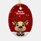 Baby Deer, Fawn, Doe 🦌 🎄Cute Merry Christmas Keramik Ornament (Hinten)