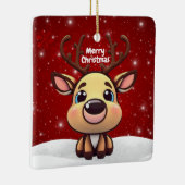 Baby Deer, Fawn, Doe 🦌 🎄Cute Merry Christmas Keramikornament (Rechts)