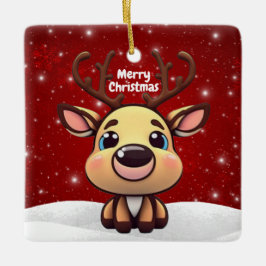 Baby Deer, Fawn, Doe 🦌 🎄Cute Merry Christmas Keramikornament