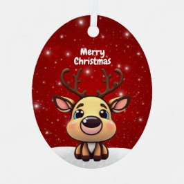 Baby Deer, Fawn, Doe 🦌 🎄Cute Merry Christmas Ornament Aus Metall