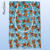 Baby Deer, Fawn, Doe, Rentier 🦌 Blau, Schneeflock Mittlere Geschenktüte