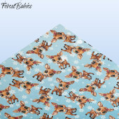 Baby Deer, Fawn, Doe, Rentier 🦌 Blau, Schneeflock Seidenpapier