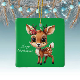 Baby Deer, Fawn, Doe, Rentier 🦌 🎄 frohe Weihnach Keramikornament