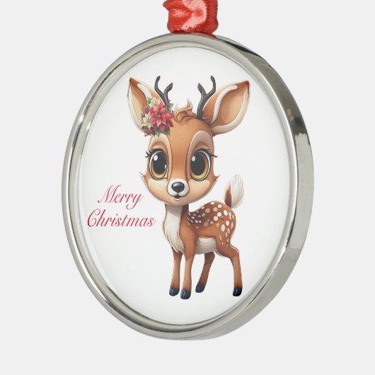 Baby Deer, Fawn, Doe, Rentier 🦌 🎄 frohe Weihnach Ornament Aus Metall (Links)