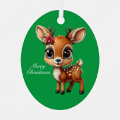 Baby Deer, Fawn, Doe, Rentier 🦌 🎄 frohe Weihnach Ornament Aus Metall (Vorderseite)