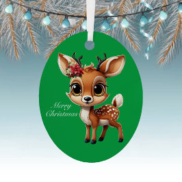 Baby Deer, Fawn, Doe, Rentier 🦌 🎄 frohe Weihnach Ornament Aus Metall