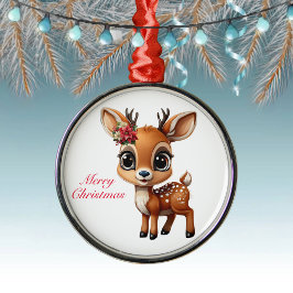Baby Deer, Fawn, Doe, Rentier 🦌 🎄 frohe Weihnach Ornament Aus Metall
