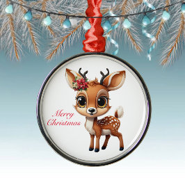 Baby Deer, Fawn, Doe, Rentier 🦌 🎄 frohe Weihnach Ornament Aus Metall