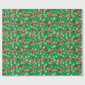 Baby Deer, Fawn, Doe, Rentier 🦌 🎄 grüne Schneefl Geschenkpapier (Flach)