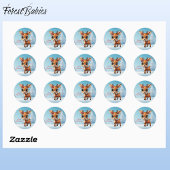 Baby Deer, Fawn, Doe, Rentier 🦌 🎄 Schnee Runder Aufkleber