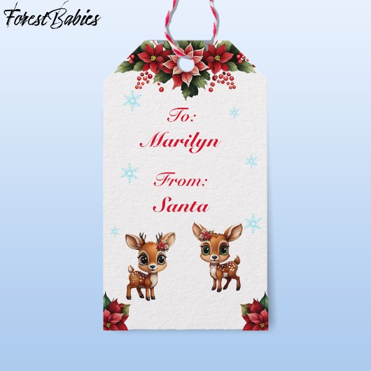 Baby Deer, Fawn, Doe, Rentier 🦌 Weiß Geschenkanhänger