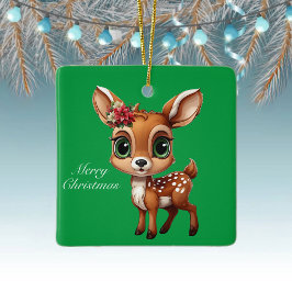 Baby Deer, Fawn, 🦌 Niedlich frohe Weihnachten 🎄 Keramikornament
