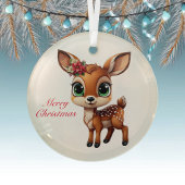 Baby Deer, Fawn, 🦌 Niedlich frohe Weihnachten 🎄 Ornament Aus Glas