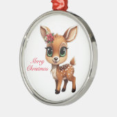 Baby Deer, Fawn, 🦌 Niedlich frohe Weihnachten 🎄 Ornament Aus Metall (Links)