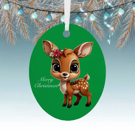 Baby Deer, Fawn, 🦌 Niedlich frohe Weihnachten 🎄 Ornament Aus Metall