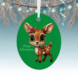 Baby Deer, Fawn, 🦌 Niedlich frohe Weihnachten 🎄 Ornament Aus Metall
