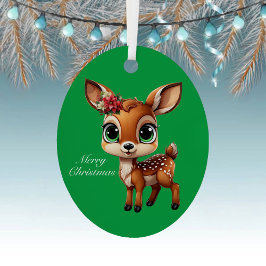 Baby Deer, Fawn, 🦌 Niedlich frohe Weihnachten 🎄 Ornament Aus Metall