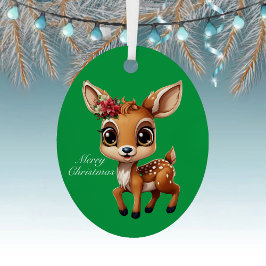 Baby Deer, Fawn, 🦌 Niedlich frohe Weihnachten 🎄 Ornament Aus Metall