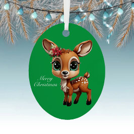 Baby Deer, Fawn, 🦌 Niedlich frohe Weihnachten 🎄 Ornament Aus Metall