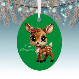 Baby Deer, Fawn, 🦌 Niedlich frohe Weihnachten 🎄 Ornament Aus Metall