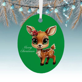 Baby Deer, Fawn, 🦌 Niedlich frohe Weihnachten 🎄 Ornament Aus Metall