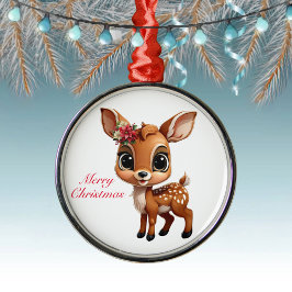 Baby Deer, Fawn, 🦌 Niedlich frohe Weihnachten 🎄 Ornament Aus Metall