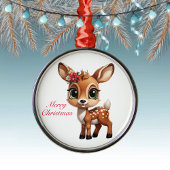 Baby Deer, Fawn, 🦌 Niedlich frohe Weihnachten 🎄 Ornament Aus Metall