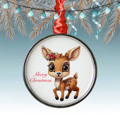 Baby Deer, Fawn, 🦌 Niedlich frohe Weihnachten 🎄 Ornament Aus Metall